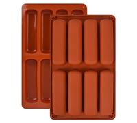 Moldes de Silicona de Barritas 2Pzs Molde de Silicona Rectangulares para Hornear de Gran Tamaño, 8 Cavidades, Moldes Antiadherente para Barritas Nutricionales, Magdalenas, Chocolate,
