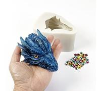 Moldes de silicona de cabeza de dragón grande 3D para resina epoxi, decoración de pasteles de fondant, hormigón, cemento, arcilla polimérica