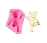 Moldes de silicona de calidad para hornear en forma divertida de oso pateando, perfectos para crear divertidas decoraciones de pasteles y dulces de chocolate Moldes de silicona para hornear