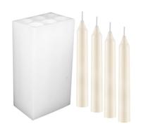 Moldes de silicona de cilindro largo de 6 agujeros, molde para hacer velas de pilar, molde de cilindro largo para velas de cera, fabricación artesanal hecha a mano