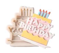 Moldes de silicona de cumpleaños para chocolate,Molde de silicona de feliz cumpleaños | Molde de letras para fundición de resina epoxi | Decoración de pasteles DIY, molde para dulces de conejito, mold