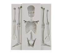 Moldes de silicona de esqueleto de calavera de chocolate, molde de silicona 3D para hacer galletas de caramelo y hornear
