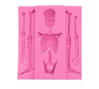 Moldes de silicona de esqueleto de calavera para hacer galletas de caramelo, molde de hueso para hornear