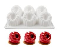 Moldes de silicona de frambuesa 3D para pastel de mousse-6 cavidades de fruta con pudín de frambuesa molde para hornear pasteles, helados, decoración de pasteles suministros de moldes