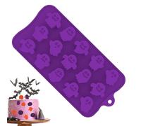 Moldes de silicona de Halloween para chocolate, moldes de silicona para Halloween, 15 compartimentos, aptos para alimentos, para cubitos de hielo, galletas, decoración para fondant, de goma