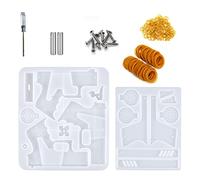 Moldes de silicona de mano con accesorios, juego de destornillador, tornillo, banda de goma, moldes de resina epoxi