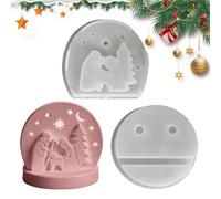 Moldes de silicona de Navidad, antiadherentes, para belén, manualidades, herramienta de fundición, cemento, arcilla, jabón, candelabro, yeso, decoración de vacaciones, bricolaje, trabajo a mano