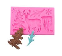 Moldes de silicona de Navidad, hechos a mano, antiadherentes, molde para hornear mini pasteles, para cera, cemento, arcilla, jabón, resina, yeso, pan, pudín de chocolate