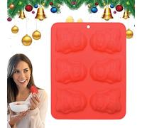 Moldes de silicona de Navidad,Moldes de chocolate de Navidad | Moldes de gelatina de vacaciones,Moldes de chocolate de silicona de 6 cavidades, molde para cubitos de hielo, pastel de silicona, hornear