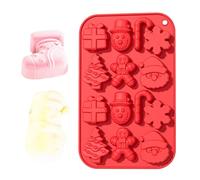 Moldes de silicona de Navidad - Moldes de chocolate reutilizables hechos a mano | Bandeja de hielo de silicona para decoración de cupcakes, molde de silicona para caramelos, copos de nieve de jengibre