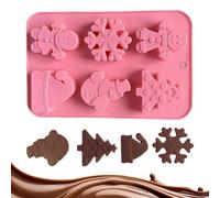 Moldes De Silicona De Navidad,Suministros Para Fondant Resistentes Al Calor 6 Cavidades - Moldes De Velas De Navidad | Para Jaleas, Velas Fondantes, Jabones, Gomas, Decoraciones De
