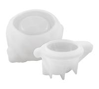 Moldes de silicona de Navidad, tarro de muñeco de nieve con tapa, bonitos moldes de resina de Navidad para portavelas de bricolaje, contenedor de joyas, vela de decoración del hogar para resina