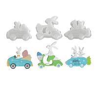 Moldes de silicona de Pascua - 3 piezas Easy Release | Holiday Bunny Casting Molds, Washable Plaster Epoxy Wax Clay Craft, Home Room Decor Making, Fun Seasonal Gift
