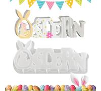 Moldes de Silicona de Pascua - Forma de Letra de Conejo para Manualidades,Molde Para Yeso,Para Decoración De Pascua Figuras De Yeso Arte En Resina Y Detalles Hogareños
