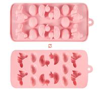 Moldes de Silicona de Pascua para Chocolate Dulces, Moldes de Chocolate de Pascua Moldes de Pato Herramienta para Hornear y Bricolaje para Fiestas de Pascua, Artesanías de Resina (Rosa)