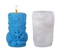 Moldes de silicona en forma de cilindro en relieve, diseño de criatura marina, moldes de silicona para resina epoxi, jabón, yeso, decoración segura para niños