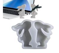 Moldes de silicona en forma de conejo, molde de silicona para conejo de Pascua,Molde lindo de jabón de conejo de pareja | Moldes de resina epoxi para hacer velas, moldes de yeso para