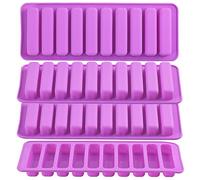 Moldes de silicona en forma de dedo Newk, 4 paquetes con 10 cavidades rectangulares para moldear barras de chocolate para croquetas, golosinas para perros, crayones, cubitos de hielo