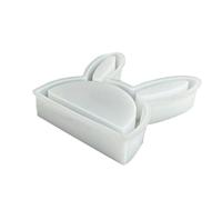 Moldes de silicona hechos a mano para conejos huecos, moldes para adornos, Pascua, conejos, moldes de fundición para decoración del hogar