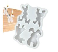 Moldes de silicona - Molde reutilizable | 4 formas de conejo de Pascua cortador fácil de desmoldar - para chocolate, galletas, fondant, jabón, fundición, decoración, ideas de regalo