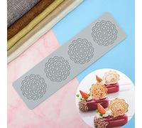 Moldes de silicona, moldes de fondant de flores, decoración de pasteles de chocolate con encaje, decoración de cupcakes, para bodas, cumpleaños, Navidad, Halloween (D_11 x 2.9 x 0.1 pulgadas)