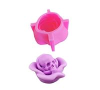 Moldes de silicona multiusos con forma de calavera de flores fáciles para hacer adornos de jabón, moldes hechos a mano para hacer sílice, forma única de calavera de flor