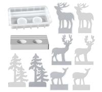 Moldes de Silicona Navideños 5 Piezas Decorativas Reutilizables para | Kit Moldes Vaciado Árbol De Navidad Alce Para Gelatina Galletas Bizcocho Arcilla Manualidades Fiesta Oficina Hogar