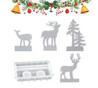 Moldes de Silicona Navideños Herramienta Para Manualidades Reutilizable | Kit Moldes Vaciado Árbol De Navidad Alce Para Gelatina Galletas Bizcocho Arcilla Manualidades Fiesta Ofici