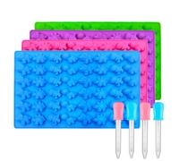 Moldes de silicona Palksky para dulces con forma de mini dinosaurios/molde para gomitas de drag n, bandeja antiadherente para gomitas de chocolat