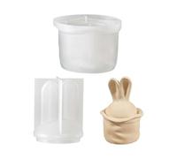 Moldes de silicona para almacenamiento con forma de orejas de conejos, moldes con tapa para mentes creativas, molde único para tazas