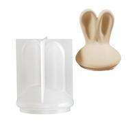 Moldes de silicona para almacenamiento con forma de orejas de conejos, moldes con tapa para mentes creativas, molde único para tazas