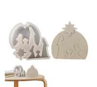 Moldes de silicona para belén para resina epoxi, moldes de adornos de arcilla para belén - Molde para decoración de belén | Molde de silicona para decoración del hogar de resina, molde en si
