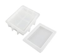 Moldes de silicona para caja de regalo de joyería con tapa para organizador de joyas para caja de pañuelos, molde de fundición de resina epoxi reutilizable, libro de libro para resina epoxi