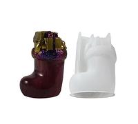 Moldes de silicona para calcetines de alce de Navidad, yeso, resina, jabón, hornear, decoración de mesa, decoraciones de Navidad