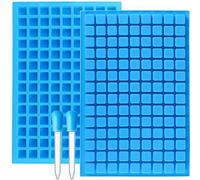 Moldes de silicona para caramelos, 2 unidades, 126 cavidades, mini moldes cuadrados de chocolate para gomitas, trufas, caramelos, moldes para cubitos de hielo