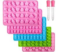 Moldes De Silicona Para Caramelos, 5 Pcs Paquetes , Mini Bombones Con Corazones Pequeños, Frutas, Animales Marinos Y Cuentagotas, Para Hacer Gomitas y Chocolates