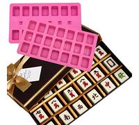 Moldes de silicona para chocolate, 2pcs Mahjong Moulds Chinese Mahjong Soap Tool DIY Baking Cake Mold Chocolate Ice Tray Resin Candle Clay Mould