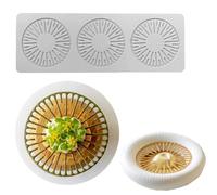 Moldes de silicona para chocolate, 3D Hollow Round, Leaves Shape Silicone Molds for Baking Resin Soap Candy Craft Cake Decorating Birthday Desserts(350)