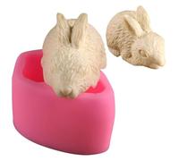 Moldes de silicona para chocolate, 3D Three-Dimensional Bunny Shape Mold Fondant Clay Ice Cube Mould DIY Baking Tool Cake Decoration Molds(G0892)