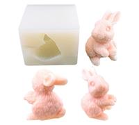 Moldes de silicona para chocolate, 3D Three-Dimensional Bunny Shape Mold Fondant Clay Ice Cube Mould DIY Baking Tool Cake Decoration Molds(G1565#2)