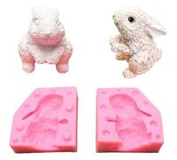 Moldes de silicona para chocolate, 3D Three-Dimensional Bunny Shape Mold Fondant Clay Ice Cube Mould DIY Baking Tool Cake Decoration Molds(G1565#1)