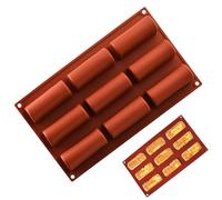 Moldes de silicona para chocolate, 9 cavidades de proteína de silicona y barras energéticas, molde grueso para barra de chocolate, moldes de pastel para hornear, pastel de pudín y mantequilla
