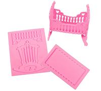 Moldes de silicona para chocolate, Baby Crib Fondant Cake Mold Baby Cradle DIY Chocolate Molds Epoxy Mould Cupcake molds