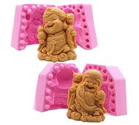 Moldes de silicona para chocolate, Chinese Style Longevity Old Man Fondant Silicone Molds 3D Chocolate Cake Mould DIY Soap Mold
