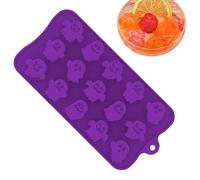 Moldes de silicona para chocolate de Halloween, moldes de silicona para hornear de Halloween, 15 unidades, aptos para alimentos, para cubitos de hielo, galletas, decoración de fondant, de goma