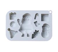 Moldes de silicona para chocolate, fondant, calcetines de Navidad, muñeco de nieve, forma de árbol, para hornear, 2 colores a elegir, molde de silicona para chocolate, Navidad