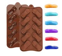 Moldes de silicona para chocolate para coche, molde de silicona para decoración de pasteles, gelatina, caramelos, fondant, resina, 2 unidades