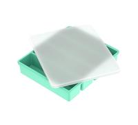Moldes de silicona para congelar cubos de salsa, bandeja de congelación de silicona para recipientes de caldo, sopa, congelador (verde menta)