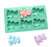 Moldes de silicona para de goma, moldes para chocolate, molde de oso de 6 rejillas para shower, moldes de chocolate para shower, molde de vela de oso para gelatina, pudín, cubitos de