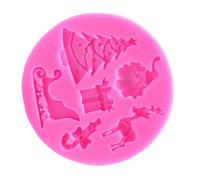 Moldes de silicona para fondant, decoración de pasteles, diseño de Papá Noel, árbol de Navidad, antiadherentes,